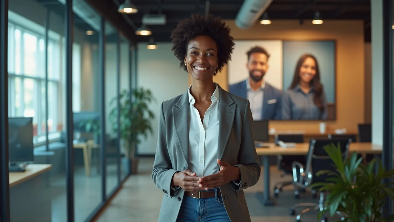 Friendly digital marketing consultant welcoming small business owners for expert audit and growth strategy