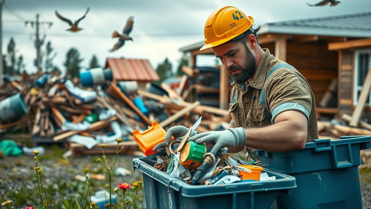 sustainable construction waste reduction Gulf South eco-friendly building materials sorting recycling