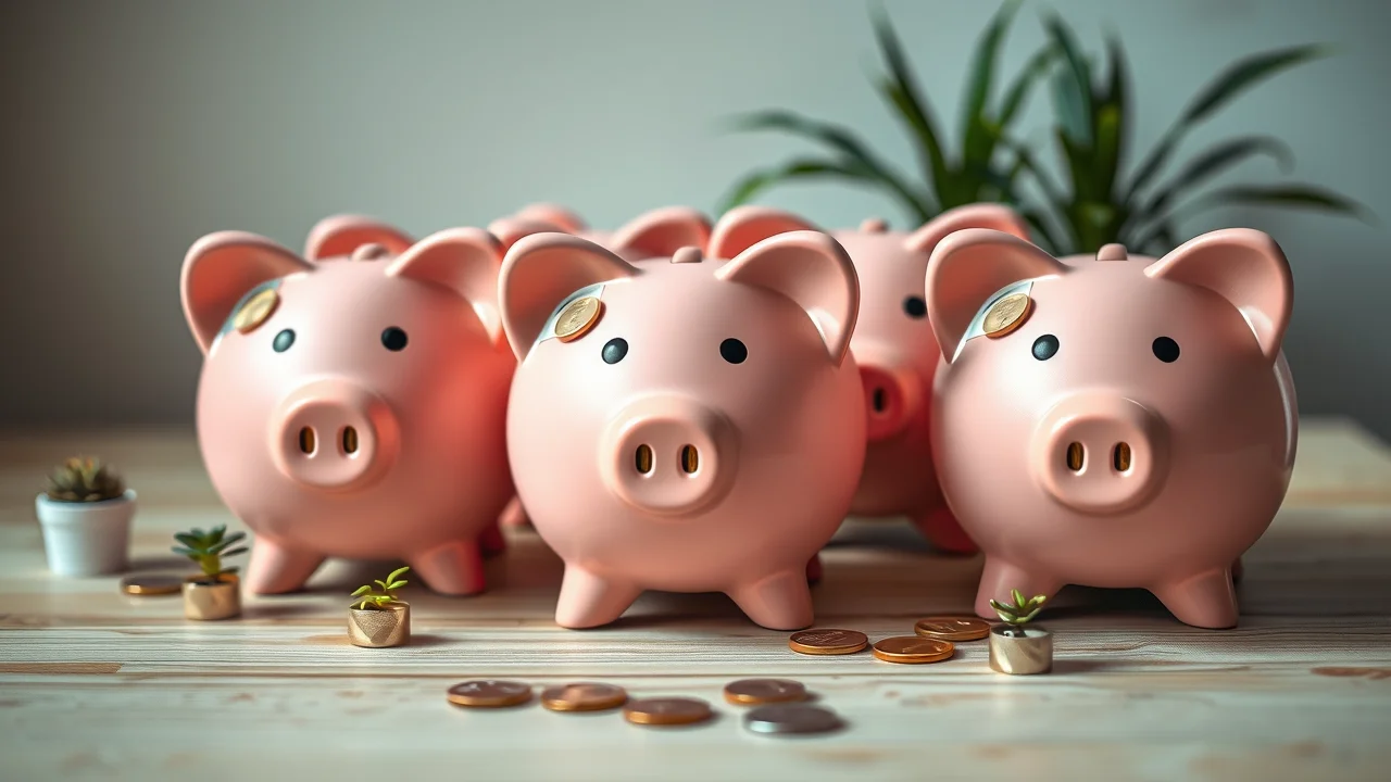 Different piggy banks representing various retirement account options for individuals and business owners